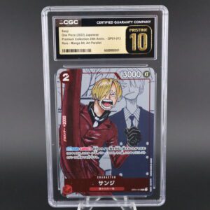 Graded anime trading card featuring a character with blonde hair and a red jacket.