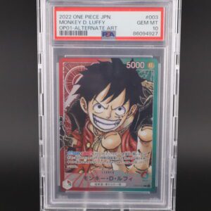 Graded One Piece trading card featuring Monkey D. Luffy with 1000 HP.