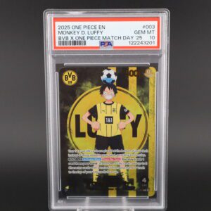 A framed Mario Götze Borussia Dortmund soccer card with PSA grading.
