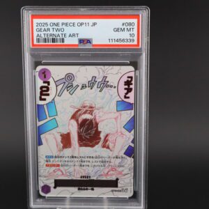 Graded LeBron James rookie card encased in protective plastic.