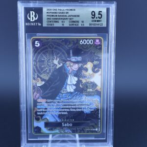 Graded Pokémon card with a 9.5 rating in a protective case.