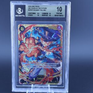 Graded Charizard VMAX Pokémon card in protective case.