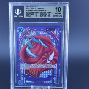 Rare holographic Charizard Pokémon card graded 10 by Beckett.